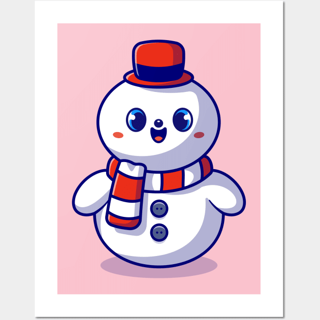 Cute Snowman Cartoon Wall Art by Catalyst Labs